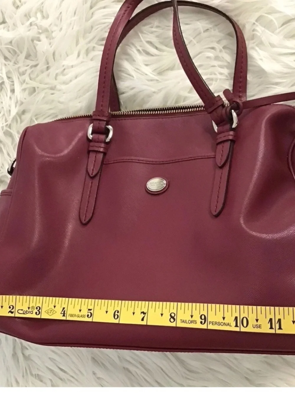 Coach Peyton Leather Nancy Satchel Purse Dusty Rose